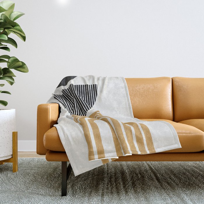 Rainbow and Moon Throw Blanket Gallery Image 1