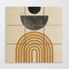 Rainbow and Moon Wood Wall Art Gallery Image 1