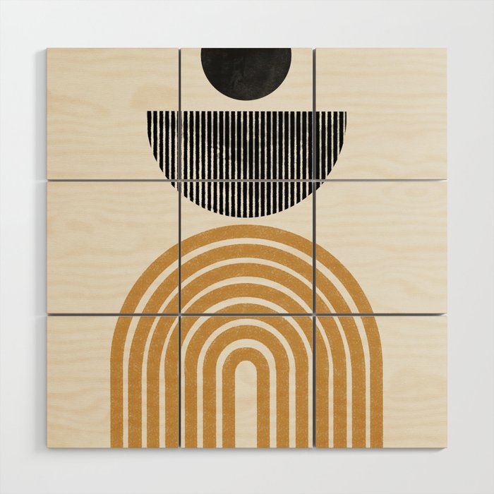 Rainbow and Moon Wood Wall Art Gallery Image 1