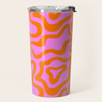 Wavy retro pink psychedelic pattern Travel Mug Gallery Image 2