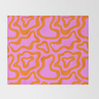 Wavy retro pink psychedelic pattern Throw Blanket Gallery Image 2