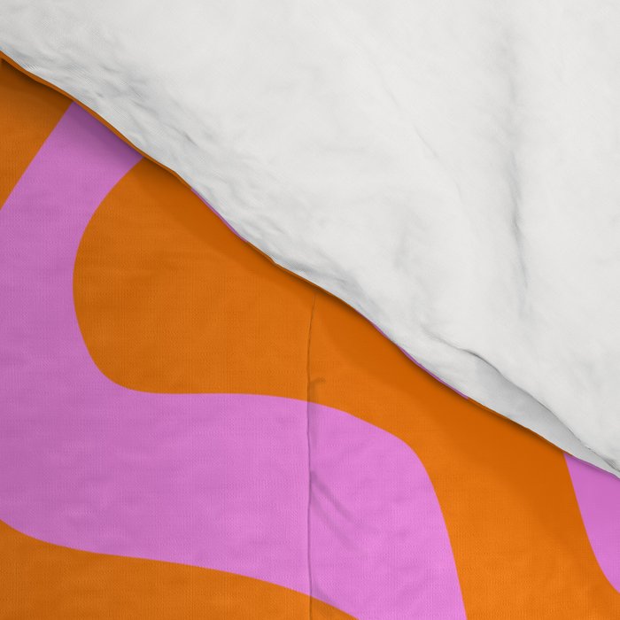 Wavy retro pink psychedelic pattern Comforter Gallery Image 4
