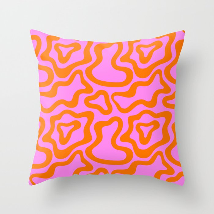 Wavy retro pink psychedelic pattern Throw Pillow Gallery Image 6