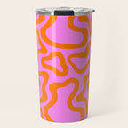 Wavy retro pink psychedelic pattern Travel Mug Gallery Image 1