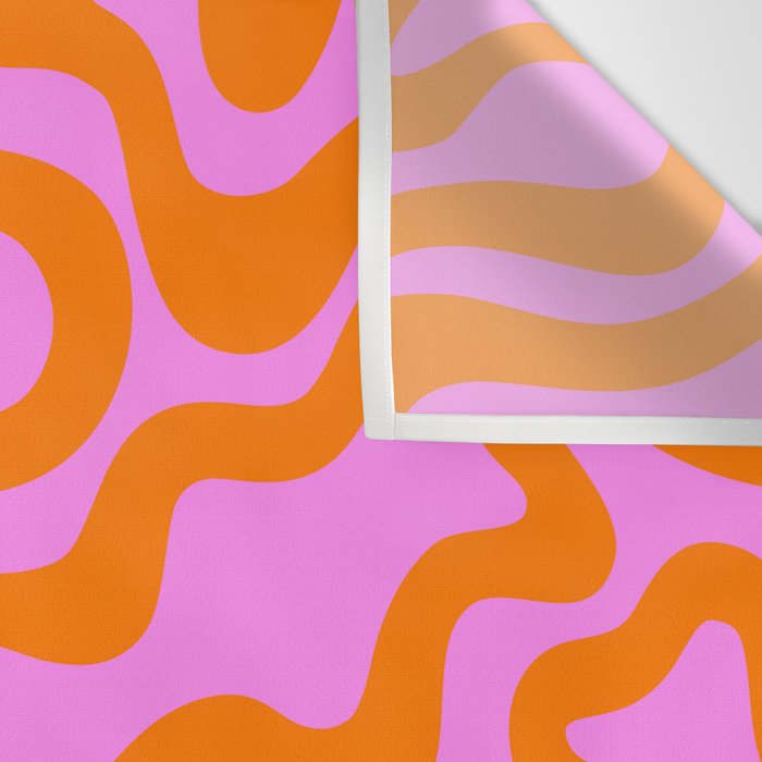 Wavy retro pink psychedelic pattern Wall Tapestry Gallery Image 3
