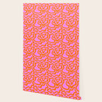 Wavy retro pink psychedelic pattern Wallpaper Gallery Image 2