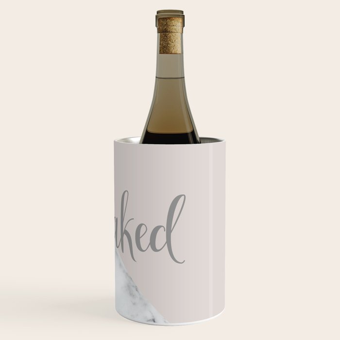 Get Naked, Funny Bathroom Art,  Marble, Blush Pink, Grey Wine Chiller Gallery Image 3