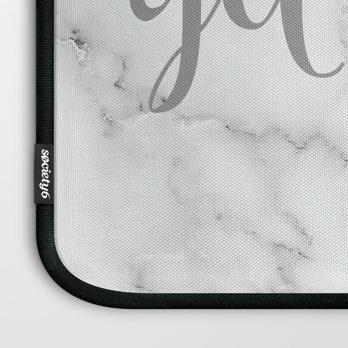 Get Naked, Funny Bathroom Art,  Marble, Blush Pink, Grey Laptop Sleeve Gallery Image 3