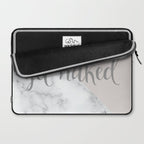 Get Naked, Funny Bathroom Art,  Marble, Blush Pink, Grey Laptop Sleeve Gallery Image 2