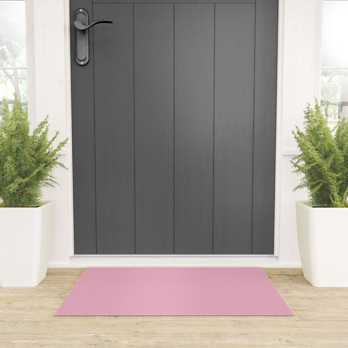 Blush Pink Solid Color Welcome Mat Gallery Image 3