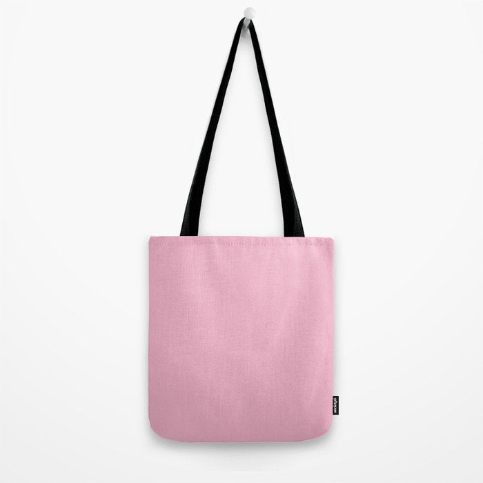 Blush Pink Solid Color Tote Bag Gallery Image 2
