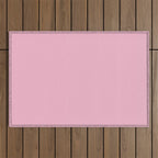 Blush Pink Solid Color Outdoor Rug Gallery Image 1