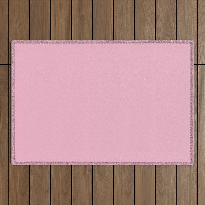 Blush Pink Solid Color Outdoor Rug Gallery Image 1