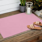 Blush Pink Solid Color Outdoor Rug Gallery Image 2