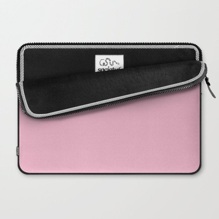 Blush Pink Solid Color Laptop Sleeve Gallery Image 2