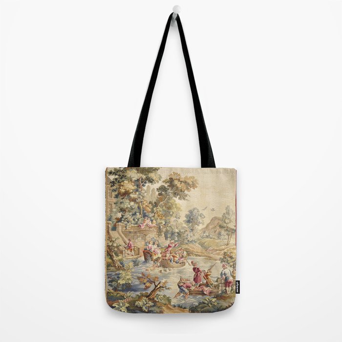 Antique Aubusson Louis XV French Tapestry Tote Bag Gallery Image 2
