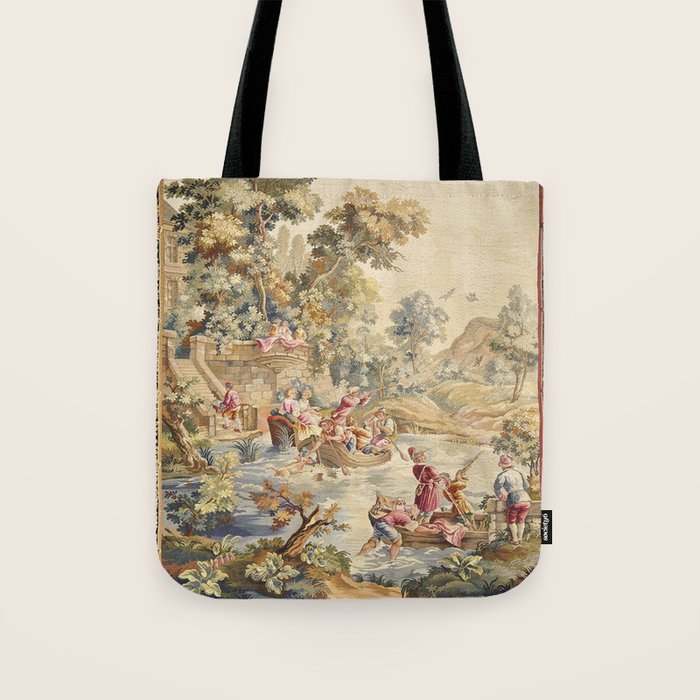 Antique Aubusson Louis XV French Tapestry Tote Bag Gallery Image 1