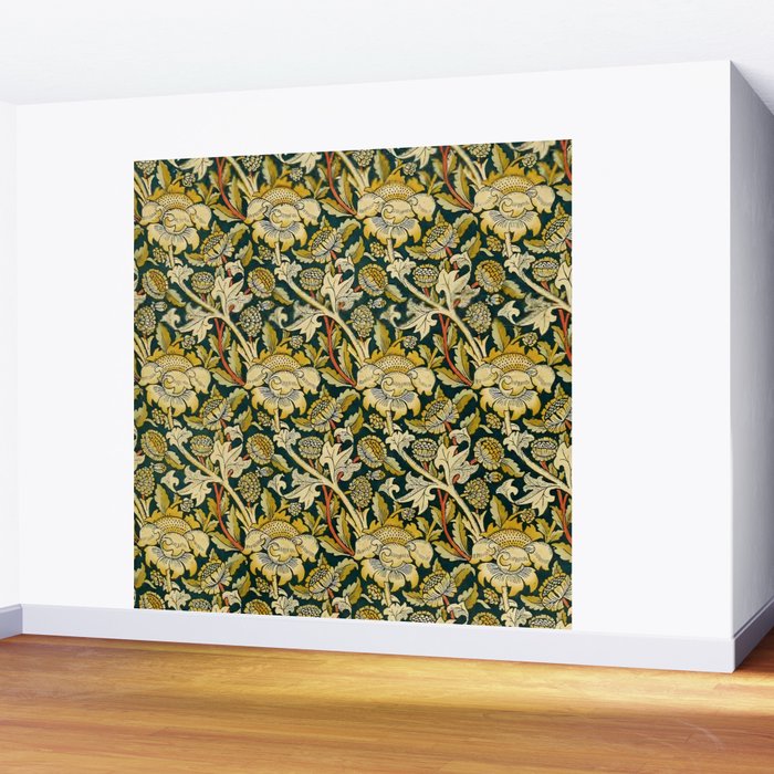 Vintage William Morris Green and Yellow Chintz Wall Mural Gallery Image 2