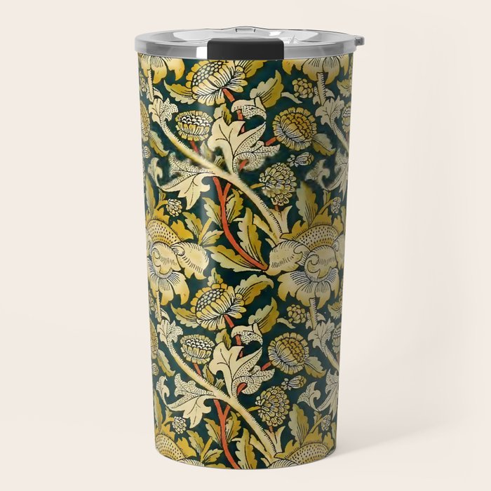 Vintage William Morris Green and Yellow Chintz Travel Mug Gallery Image 1