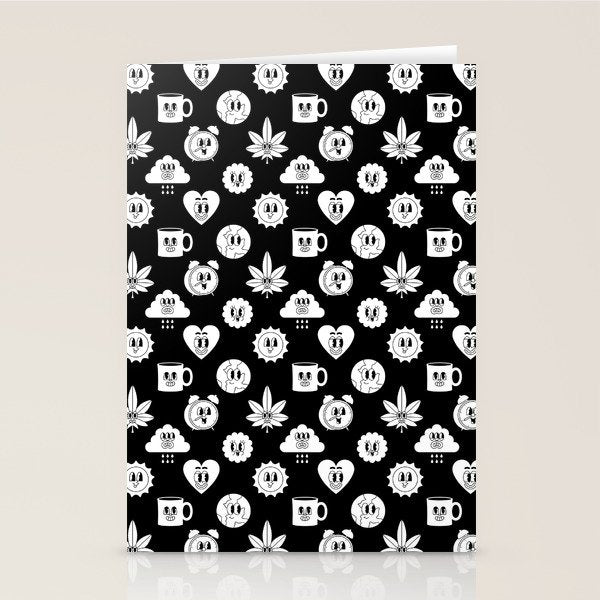Retro cartoon character sticker pattern Stationery Card Gallery Image 2