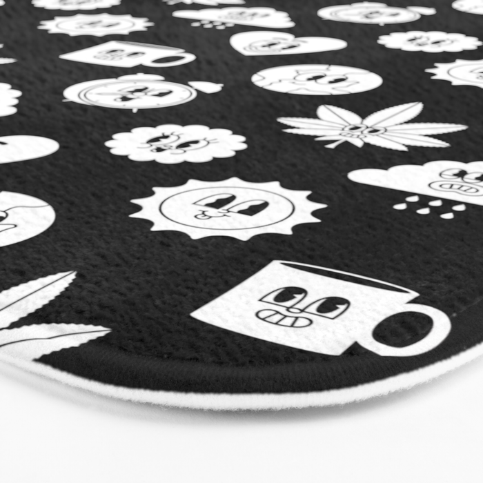 Retro cartoon character sticker pattern Bath Mat Gallery Image 3