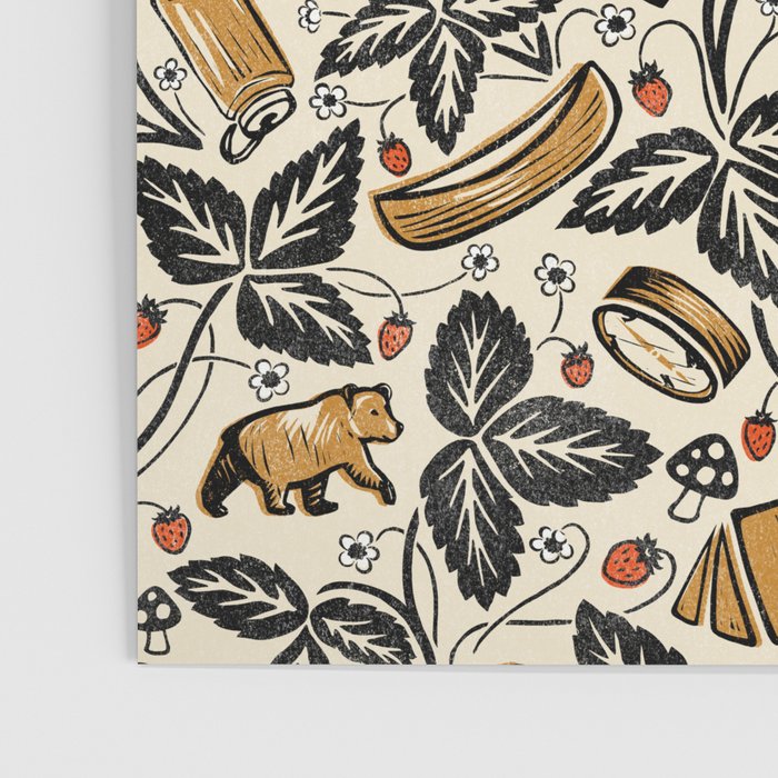 Summer Camping - Black, cream, and gold Poster Gallery Image 3