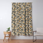 Summer Camping - Black, cream, and gold Window Curtain Gallery Image 5