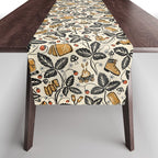 Summer Camping - Black, cream, and gold Table Runner Gallery Image 1