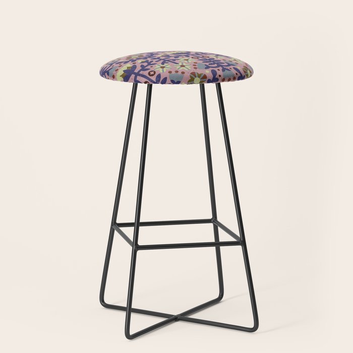 Playful Folk Floral Stool Gallery Image 1