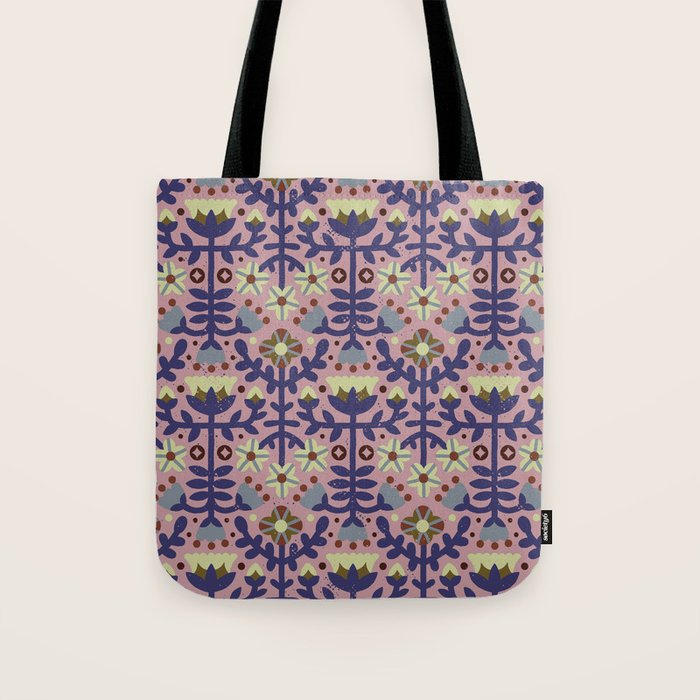 Playful Folk Floral Tote Bag Gallery Image 1