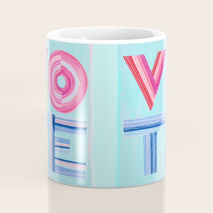 Vote Hand Lettering on Blue Watercolor Background Coffee Mug Gallery Image 4