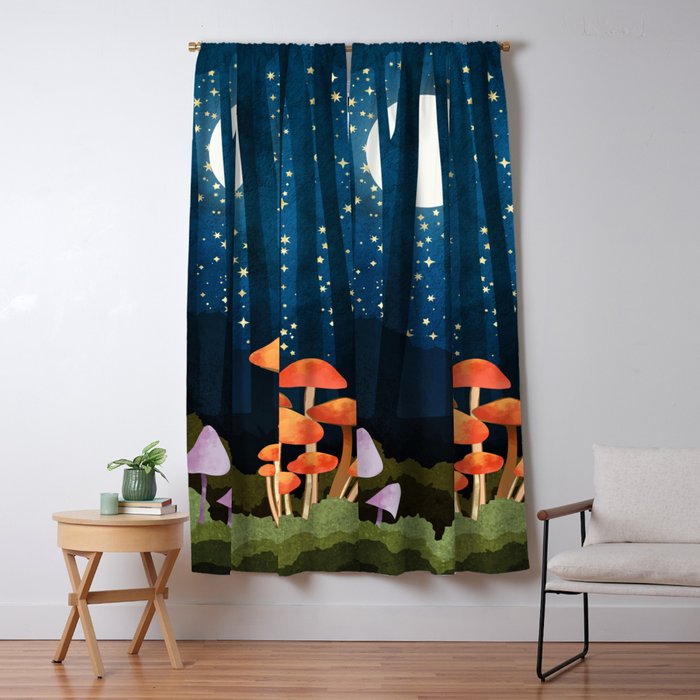 Midnight Mushrooms Window Curtain Gallery Image 5