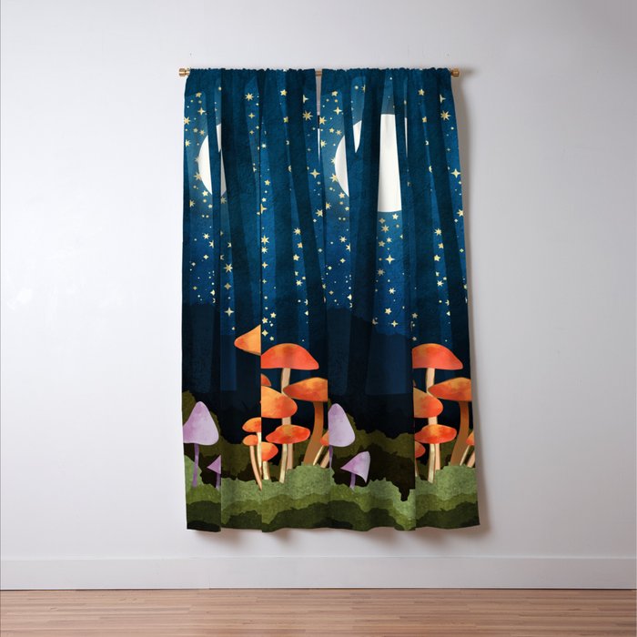 Midnight Mushrooms Window Curtain Gallery Image 3