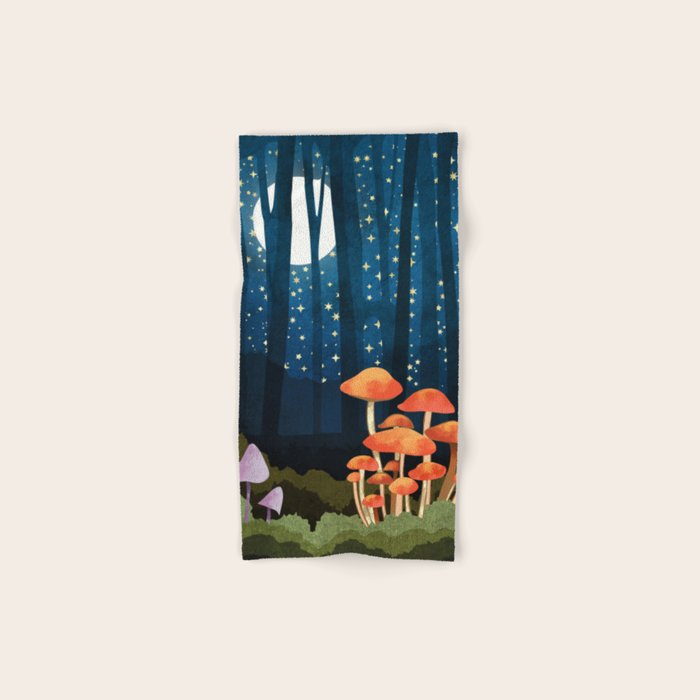 Midnight Mushrooms Bath Towel Gallery Image 1