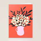 Retro 70s Spooky Flower Vase Stationery Card Gallery Image 2
