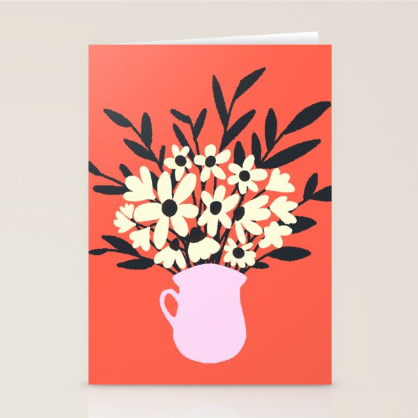 Retro 70s Spooky Flower Vase Stationery Card Gallery Image 2