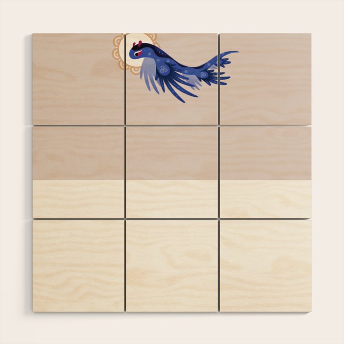 Blue dragon Wood Wall Art Gallery Image 1