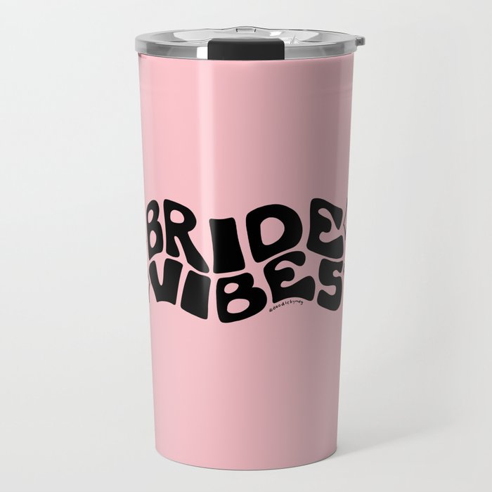 Bride Vibes in Black Travel Mug Gallery Image 1