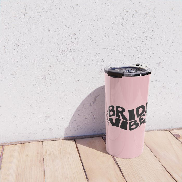 Bride Vibes in Black Travel Mug Gallery Image 4