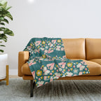 Floral Stripe Throw Blanket Gallery Image 1