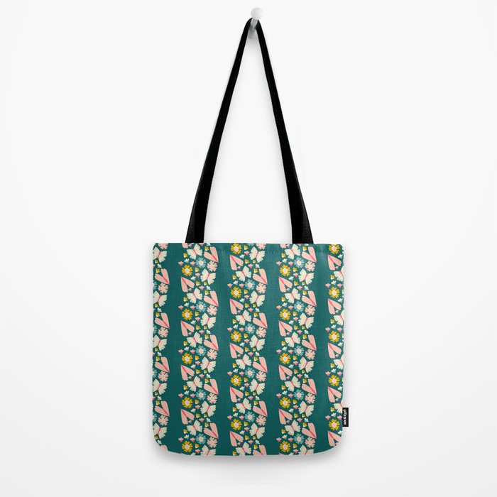 Floral Stripe Tote Bag Gallery Image 2