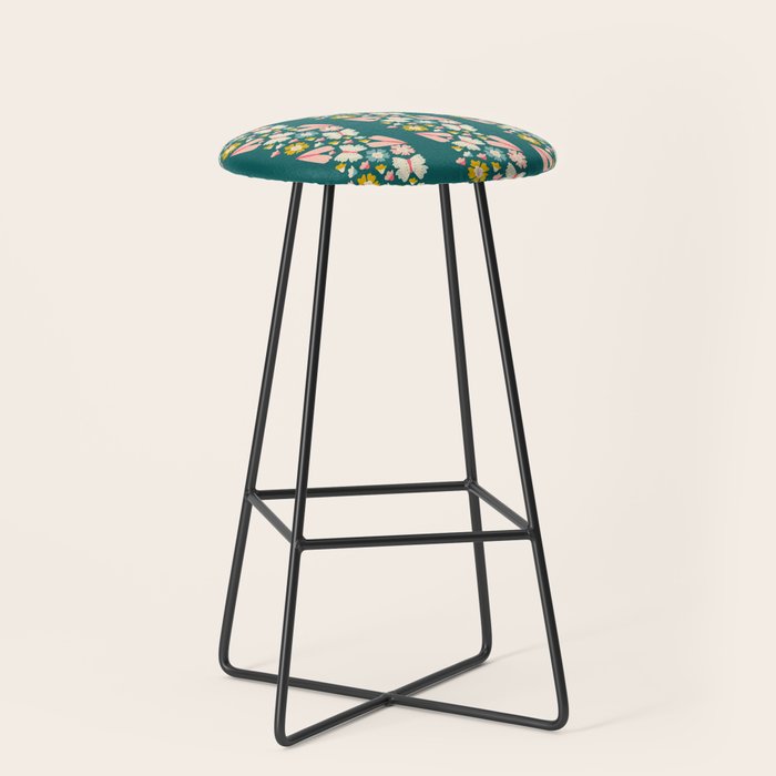 Floral Stripe Stool Gallery Image 1