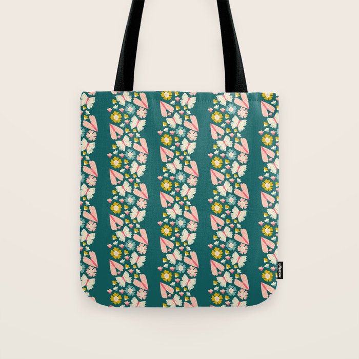Floral Stripe Tote Bag Gallery Image 1
