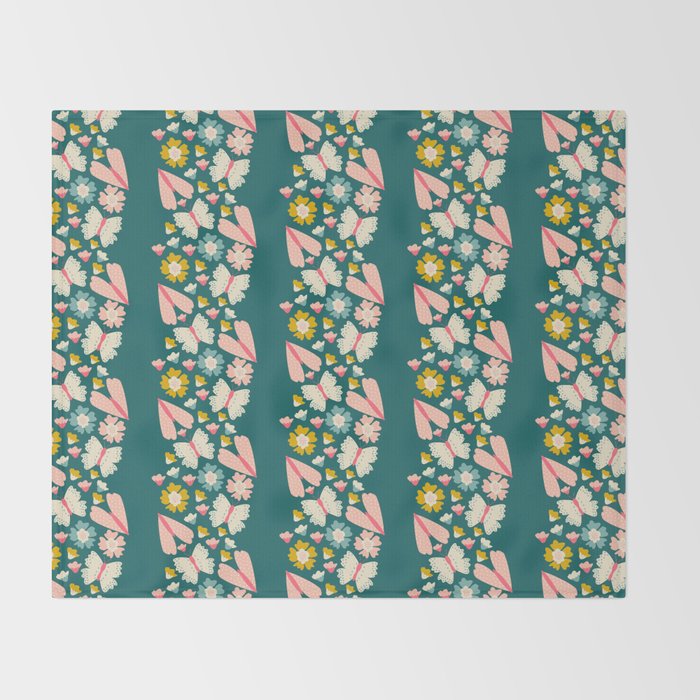 Floral Stripe Throw Blanket Gallery Image 2