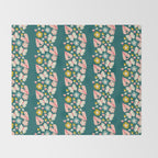 Floral Stripe Throw Blanket Gallery Image 2