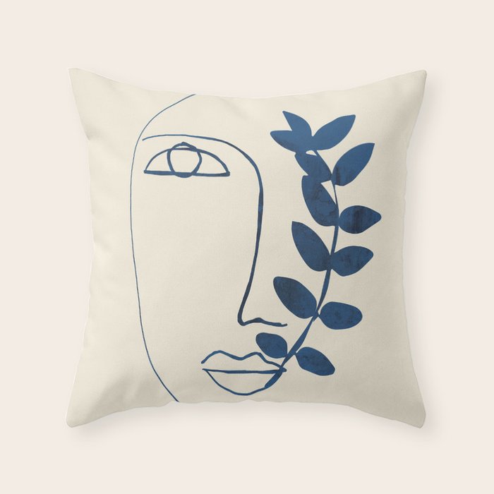 Abstract Face 5 Throw Pillow Gallery Image 6