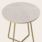 Cocoa Brown Tan Pinstripes Side Table Gallery Image 2