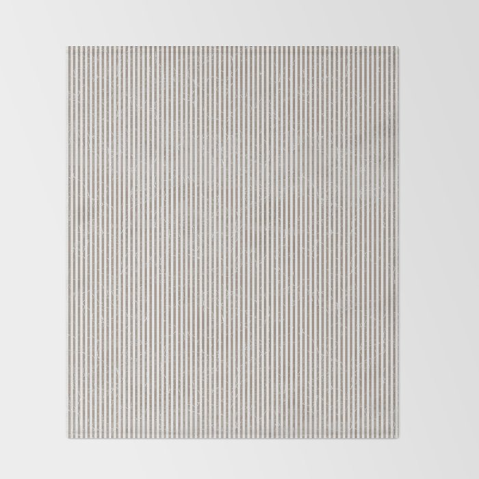 Cocoa Brown Tan Pinstripes Throw Blanket Gallery Image 2