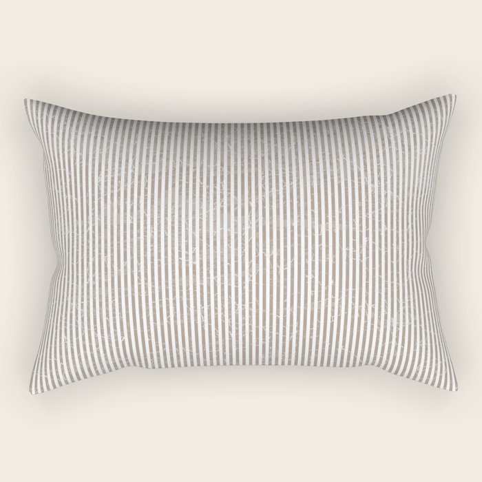 Cocoa Brown Tan Pinstripes Rectangular Pillow Gallery Image 1