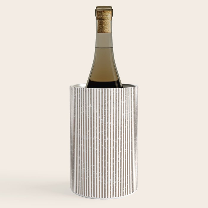 Cocoa Brown Tan Pinstripes Wine Chiller Gallery Image 3